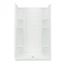 Ensemble 34 in. x 48 in. x 75.75 in. Shower Kit with Center Drain in White