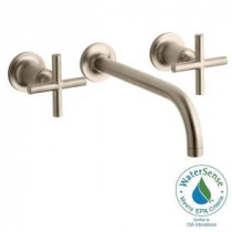 Purist Wall Mount 2-Handle Bathroom Faucet Trim Kit in Vibrant Brushed Bronze (Valve Not Included)
