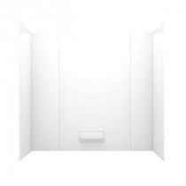 29 in. x 62 in. x 58 in. 3-Piece Easy Up Adhesive Tub Wall in White