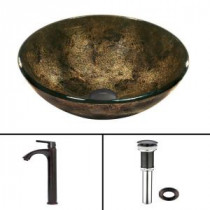 Glass Vessel Sink in Sintra and Linus Faucet Set in Antique Rubbed Bronze