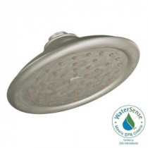 ExactTemp 1-Spray 7 in. Eco-Performance Rainshower Showerhead Featuring Immersion in Brushed Nickel