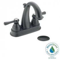 Kingsley 4 in. Centerset 2-Handle Bathroom Faucet in Wrought Iron