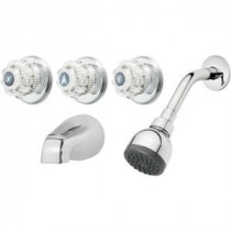 3-Handle 1-Spray Tub and Shower Faucet in Chrome