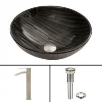 Glass Vessel Sink in Interspace and Duris Faucet Set in Brushed Nickel