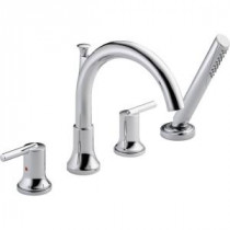 Trinsic 2-Handle Deck-Mount Roman Tub Faucet with Hand Shower Trim Kit Only in Chrome (Valve Not Included)