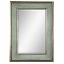 36 in. x 26 in. Rubbed Blue Wood Rectangular Framed Mirror