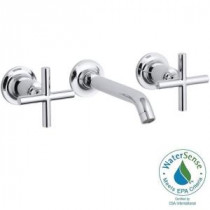 Purist 8 in. 2-Handle Wall-Mount Low-Arc Bathroom Faucet Trim Only in Polished Chrome