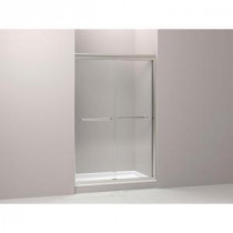 Fluence 47-5/8 in. x 70-5/16 in. Heavy Semi-Framed Sliding Shower Door in Brushed Nickel