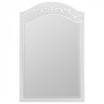 35.5 in. L x 23.5 in. W Frameless Etched Florentine Arch Mirror
