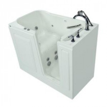 Gelcoat 4 ft. Walk-In Whirlpool and Air Bath Tub with Right-Hand Quick Drain and Cadet Right-Height Toilet in White