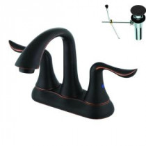 4 in. Centerset 2-Handle Bathroom Faucet in Oil Rubbed Bronze with Pop-Up Drain