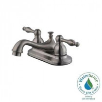 Saratoga 4 in. Centerset 2-Handle Bathroom Faucet in Satin Nickel