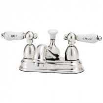 Bradsford 4 in. 2-Handle Mid-Arc Bathroom Faucet in Chrome with Porcelain Lever Handle