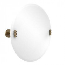 South Beach Collection 22 in. x 22 in. Frameless Round Single Tilt Mirror with Beveled Edge in Brushed Bronze