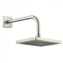 1-Spray 8 in. Square Showerhead with 12 in. Stainless Steel Arm and Flange in Brushed Nickel