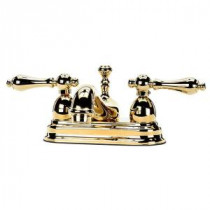 Bradsford 4 in. 2-Handle Mid-Arc Bathroom Faucet in Polished Brass with Metal Lever Handle