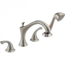 Addison 2-Handle Deck-Mount Roman Tub Faucet with Hand Shower Trim Kit Only in Stainless (Valve Not Included)