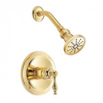 Sheridan Single-Handle Pressure Balance Shower Faucet Trim Kit in Polished Brass (Valve Not Included)
