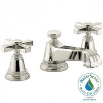 Pinstripe Pure 8 in. Widespread 2-Handle Low-Arc Bathroom Faucet in Vibrant Polished Nickel
