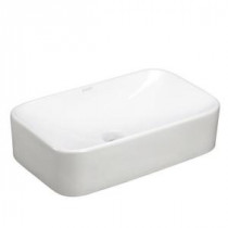 Rectangle Vessel Bathroom Sink in White