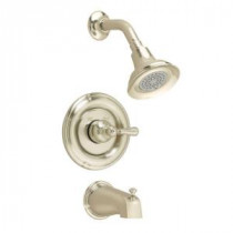 Hampton 1-Handle Tub and Shower Faucet Trim Kit in Satin Nickel (Valve Not Included)