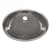 Oval Under-Mounted Bathroom Sink in Polished Stainless Steel