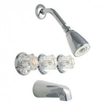 3-Handle Tub and 1-Spray Shower Faucet in Chrome