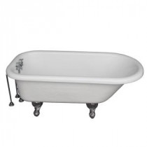 5.6 ft. Acrylic Ball and Claw Feet Roll Top Tub in White with Polished Chrome Feet