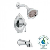 Vestige 1-Handle Posi-Temp Tub and Shower with Moenflo XL Eco-Performance Single Function Showerhead in Chrome