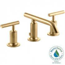Purist 8 in. Widespread 2-Handle Bathroom Faucet in Vibrant Modern Brushed Gold