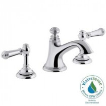 Artifacts 8 in. Widespread 2-Handle Bell Design Bathroom Faucet in Polished Chrome with Lever Handles