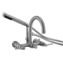 3-Handle Claw Foot Tub Faucet with HandShower in Chrome