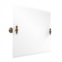 Retro-Wave Collection 26 in. x 21 in. Frameless Rectangular Landscape Tilt Mirror with Beveled Edge in Brushed Bronze