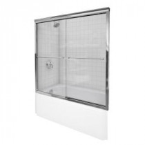 Fluence Semi-Framed Sliding Bath Door with Crystal Clear Glass in Bright Polished Silver