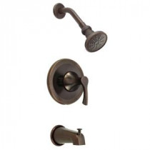 Antioch 1-Handle Tub and Shower Faucet Trim Kit in Tumbled Bronze (Valve Not Included)