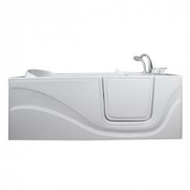 Lay Down 5 ft. x 30 in. Walk-In Soaking Bathtub in White with Right Drain/Door