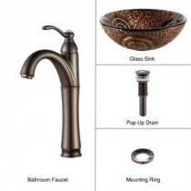 Vessel Sink in Luna with Riviera Faucet in Oil Rubbed Bronze