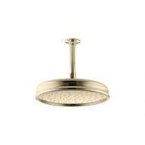 1-Spray 10 in. Traditional Round Rain Showerhead in Vibrant French Gold