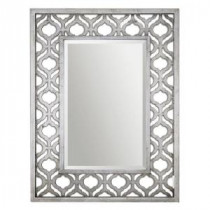 40 in. x 31 in. Silver Wood Framed Mirror