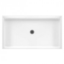 32 in. x 60 in. Solid Surface Single Threshold Shower Floor in White