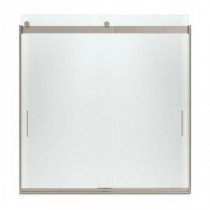Levity 59-5/8 in. W x 62 in. H Semi-Framed Sliding Tub/Shower Door with Handle in Bronze