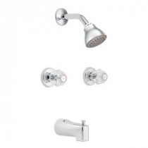 Chateau 2-Handle Tub and Shower with Single Function Showerhead in Chrome
