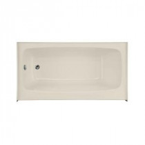 Trenton 5.5 ft. Acrylic Left Drain Shallow Depth Rectangle Bathtub in Biscuit