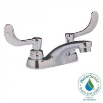 Monterrey 4 in. Centerset 2-Handle Bathroom Faucet with Brass Pop-Up Drain and Wrist Blade Handles in Chrome
