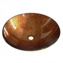 Glass Vessel Sink in Saddle Leather