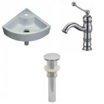 Unique Vessel Sink Set in White with Single Hole cUPC Faucet and Drain