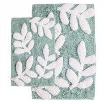 21 in. x 34 in. and 17 in. x 24 in. 2-Piece Monte Carlo Bath Rug Set in Moonstone and White