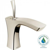 Tesla Single Hole 1-Handle Bathroom Faucet in Polished Nickel with Metal Drain Assembly