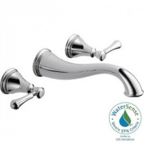 Cassidy 2-Handle Wall Mount Bathroom Faucet with High-Arc in Chrome