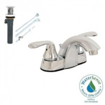 Tuscany Collection 4 in. Centerset 2-Handle Bathroom Faucet with Pop-Up in Chrome